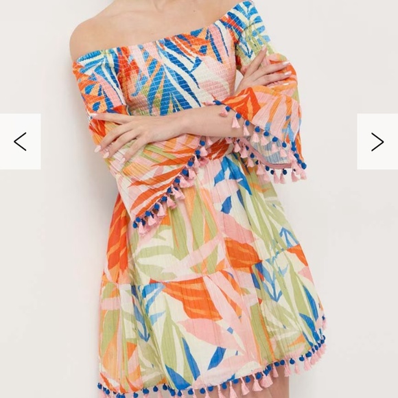 GUESS Multi Cotton Blend Printed A-Line Dress Size M - Picture 1 of 17